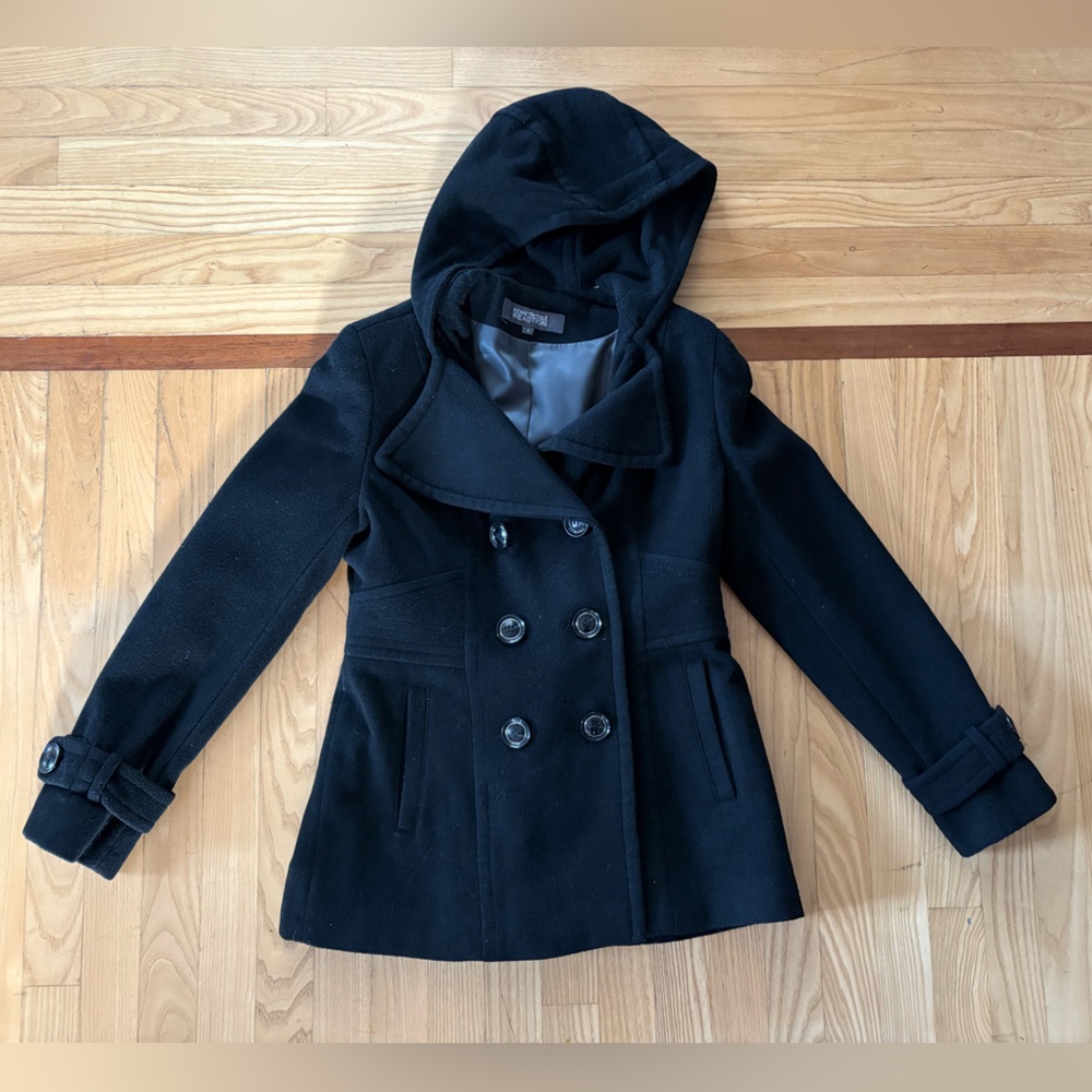 Kenneth Cole Reaction Black Double-Breasted Coat